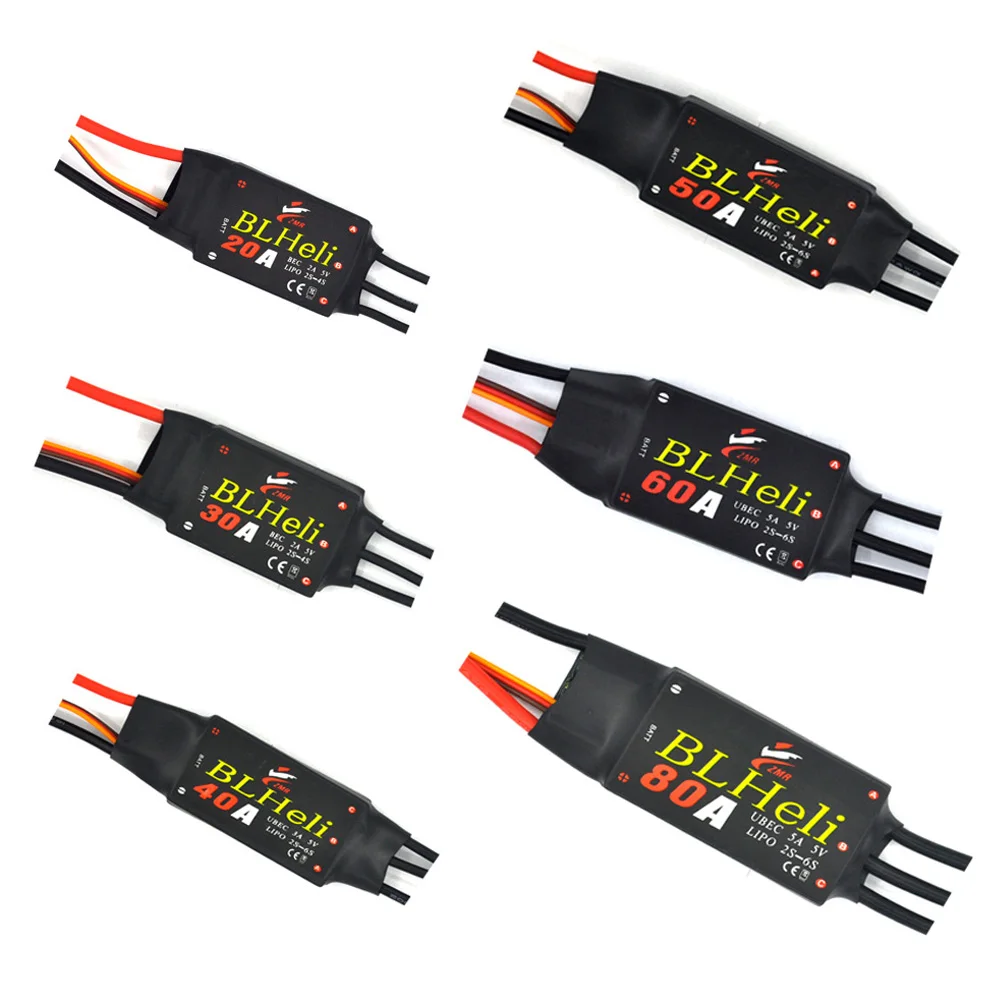 BLHeli Brushless ESC 12A 20A 30A 40A 50A 60A 80A with UBEC for Quadcopter Model Fixed Wing Multi-axis DIY FPV RC Drone ESC