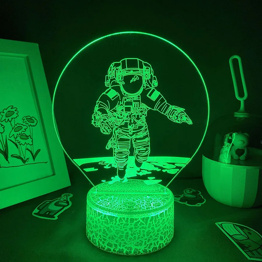 Spaceman Astronaut lampade 3D LED RGB luci notturne Creative Cool regalo colorato per la decorazione del tavolino da comodino della camera da letto