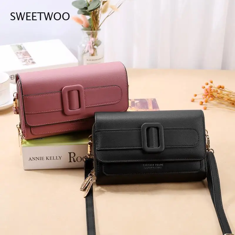 Female bag 2021 Korean fashion retro wallet mobile phone bag hit color small square bag all-match shoulder messenger bag