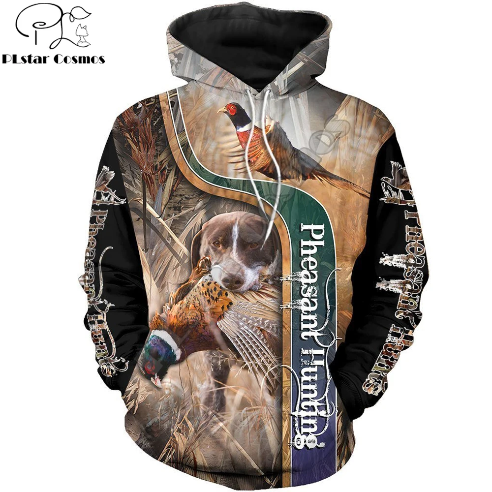 Pheasant hunting 3D All Over Printed Mens autumn Hoodie Harajuku Unisex Casual Pullover Streetwear Jacket Tracksuits DK176