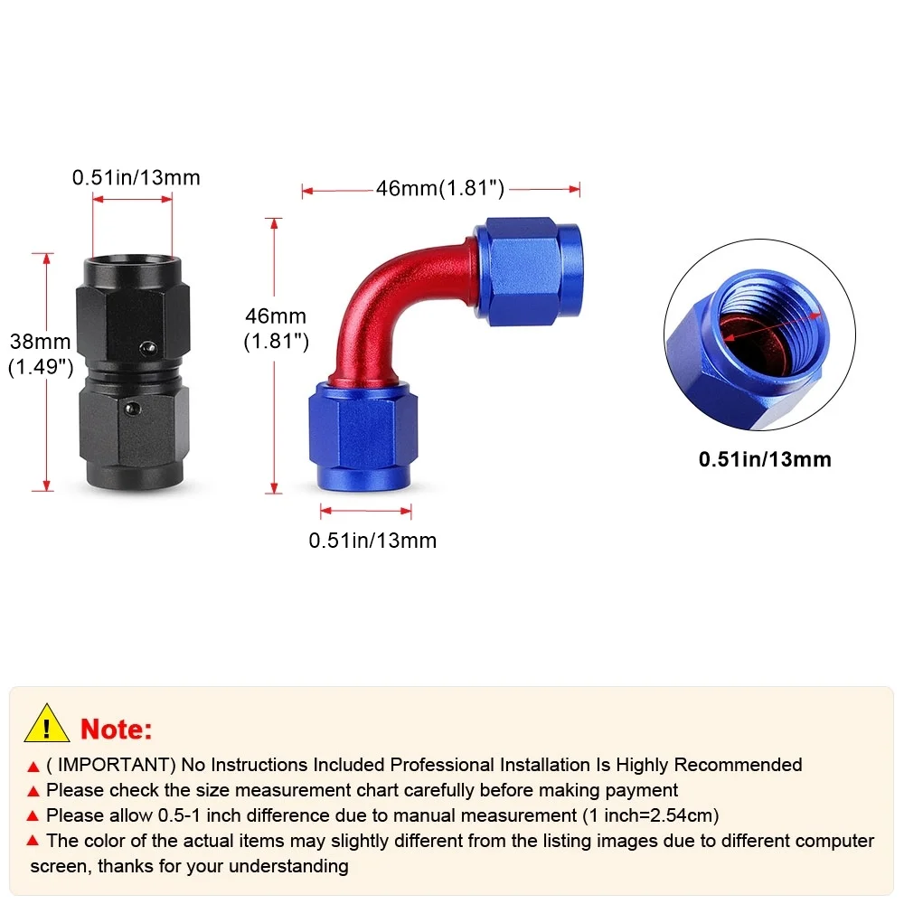 AN6 Alu-Fitting 90° – 9/16-18 UNF, Schwarz Eloxi Produktbild-Vorschau 3