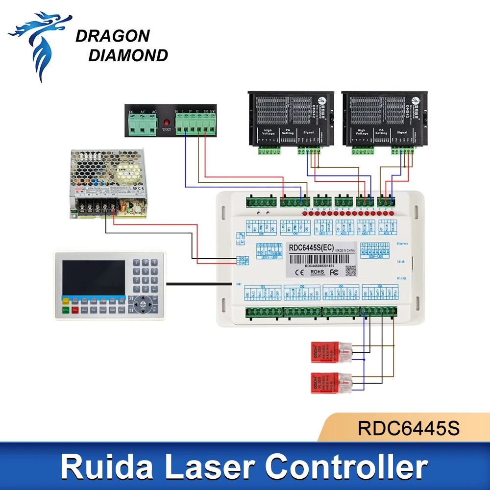 Imagem -03 - Original Ruida Co2 Laser Controlador Dsp Sistema Rdc6445g Rdc6445s para Gravação a Laser Máquina de Corte Upgrade Rdc6442 Rdc6442g