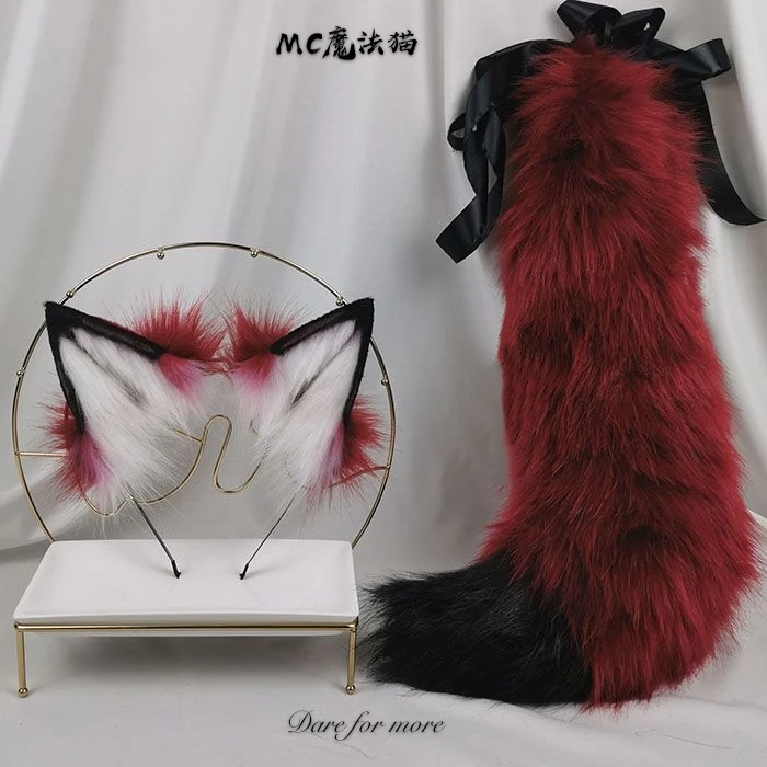 

High quality Hand made simulation lolita beast ear cos Wolf ear clip KC cat ears perspex-walled ears