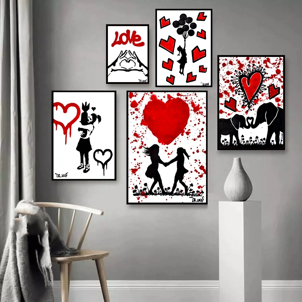 

Banksy Pop Music Street Art Dream Posters and Prints Abstract Graffiti Art Murals on Canvas Art Pictures Home Decor