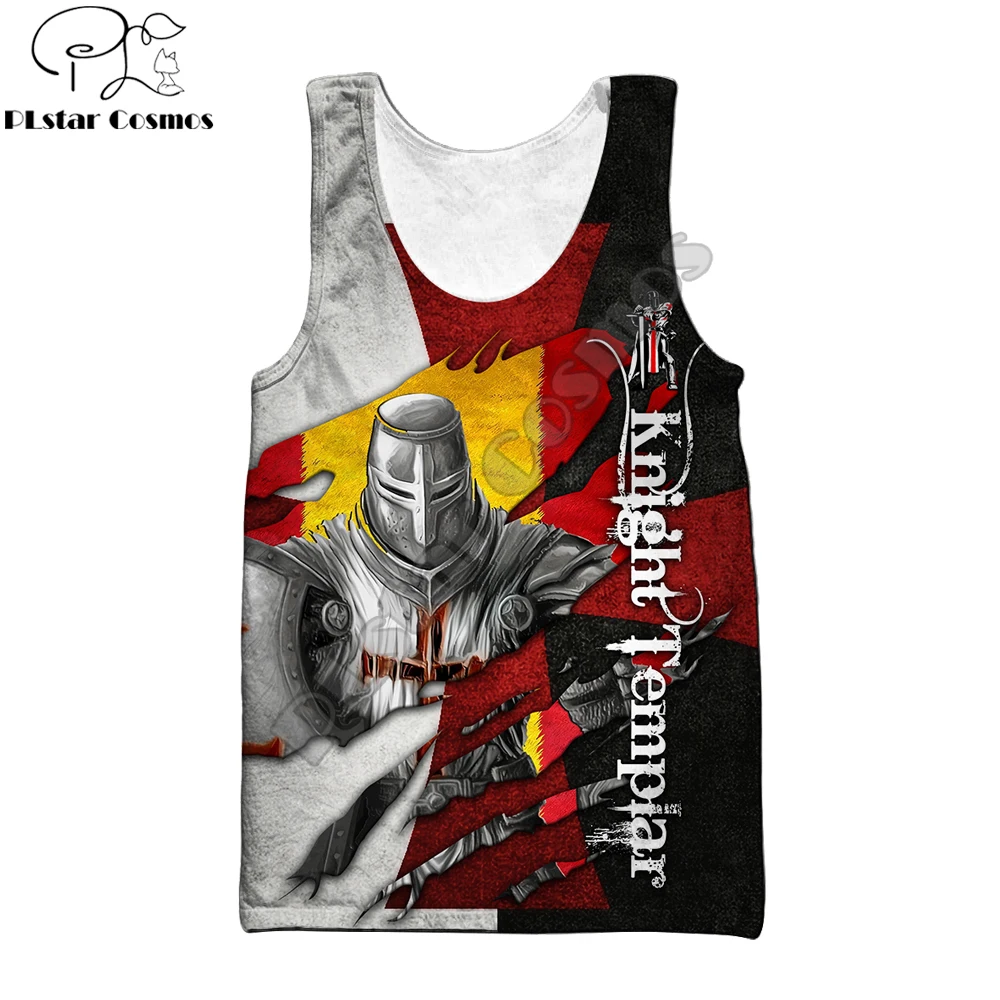 

Brave Knight Templar 3D Printed men vest Harajuku Fashion Sleeveless T-shirt summer streetwear Unisex tank top BX005