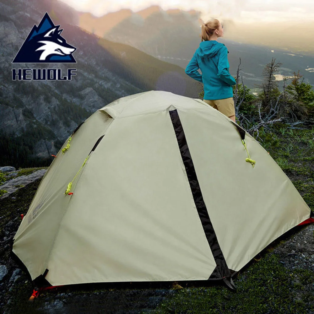 

HEWOLF 2 Person 4 Season Camping Tent Outdoor Camping Tent 210T 210D Aluminium Waterproof Camping Hiking Tent 2.65kg Ultralight