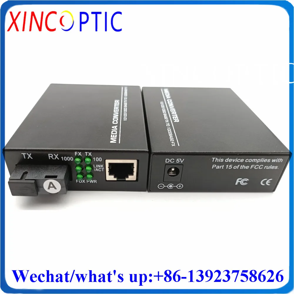 SM Simplex 1310/1550 40KM BIDI WDM Gigabit Ethernet Fiber Media Converter 10/100/1000M RJ45 to 1000Base-LX SC Transceiver