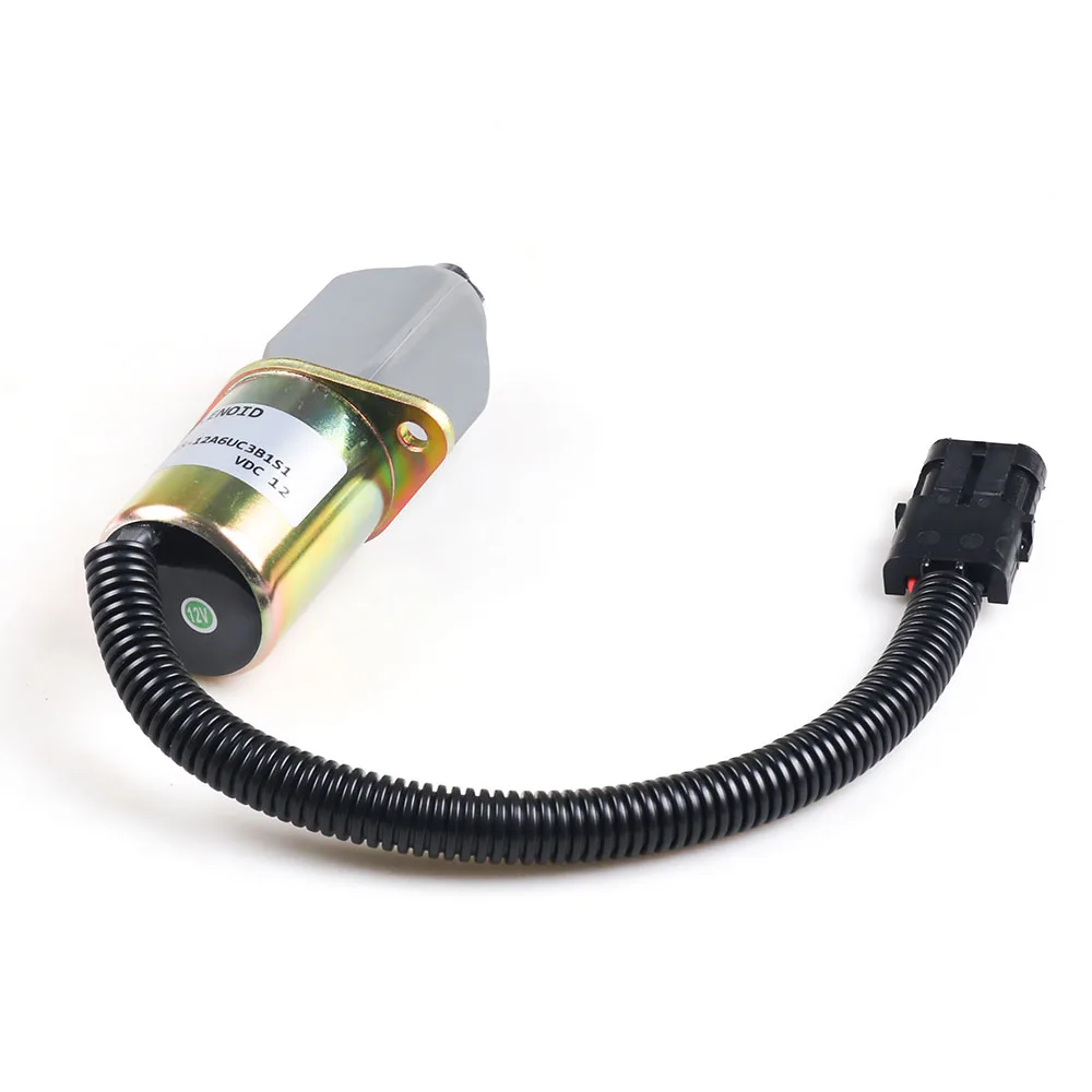 

1753ES-12A6UC3B1S1 12V Fuel Shutdown Solenoid Valve for Cummins for Yanmar for Kubota - Engine Shut off Stop Valve SA-3665-12
