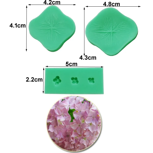 Hydrangea Petal Veiner Silicone Mould Water Paper Cake Fondant Gumpaste Sugar Clay Flower Cake Decorating Moulds DIY M2140