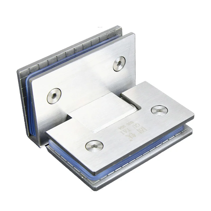 

Bathroom Door Hinge Double Page Bilateral Folding Frameless Glass Door Clip Shower Room Hinge((90 Degrees Open))