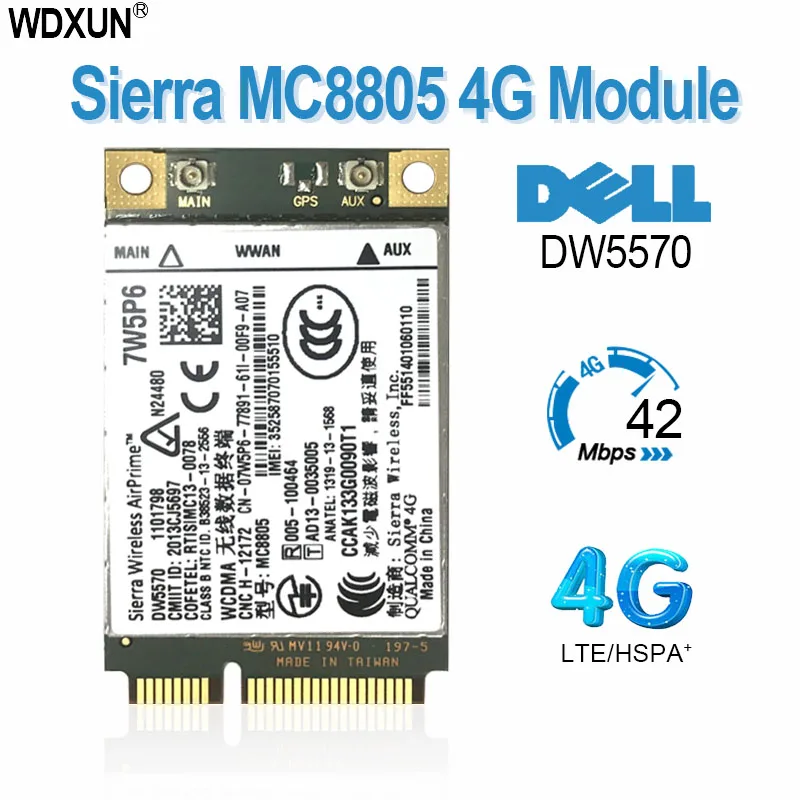 Odblokowany MC8805 DW5570 7W5P6 HSPA + WWAN łączy szerokopasmowych Mobile 4G moduł dla DELL Latitude E5440 E6440 E6540 E7240 E7440 M4800 M6800