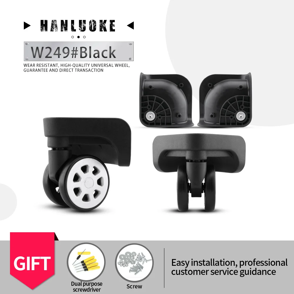 

HANLUOKE W249 Luggage Universal Wheel Accessories Wheel Aircraft Suitcase Roller Caster Wheel Silent Wheel Silent Wear-Resistant