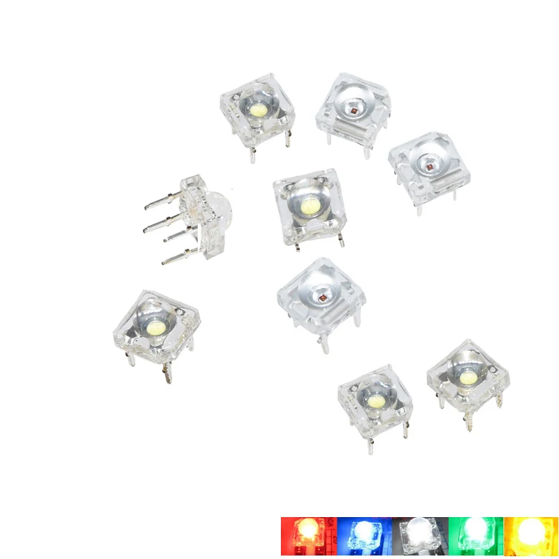 5mm Piranha Lamp Beads Red Green Yellow Blue White LED Light-emitting Diode F5 High-brightness Module Car Lamp Beads Four Feet