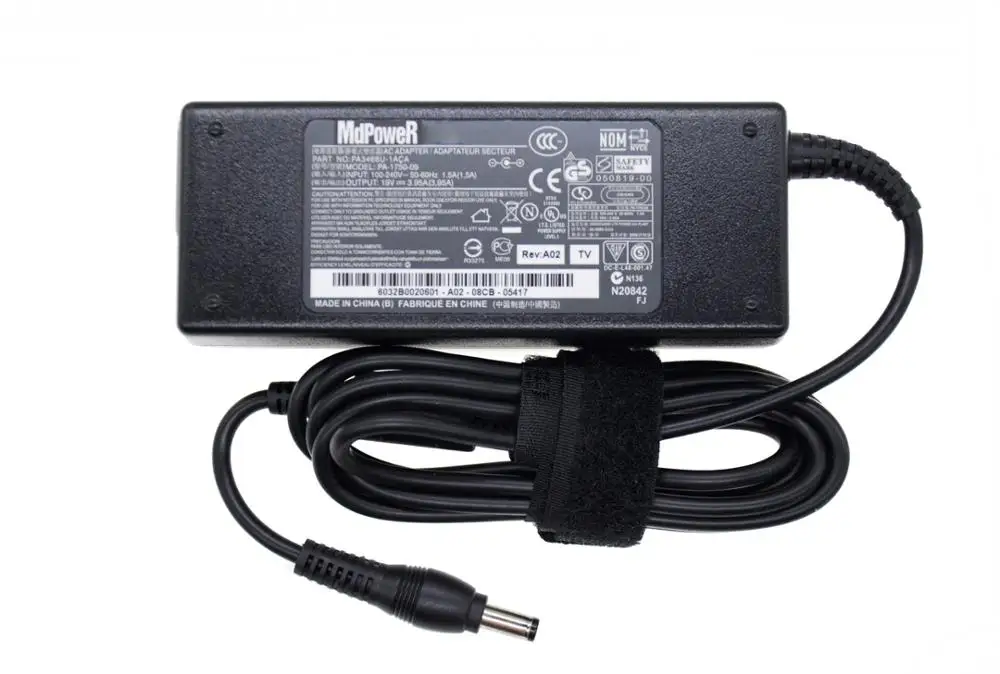 Imagem -04 - para Toshiba 19v 3.95a Pa3468u1aca Pa-175004 09 Laptop ac Power Adapter Charger Pa3165e-1aca Adp75sb ab L455d L505d A215 M500