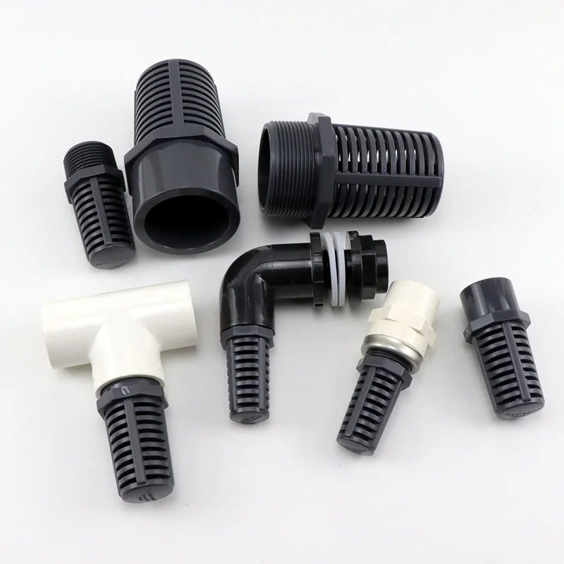 1~5pcs PVC Threaded Suction/Overflow Strainer Aquarium Filter Drain Fitting Connectors Fish Tank Permeable Vent Cap