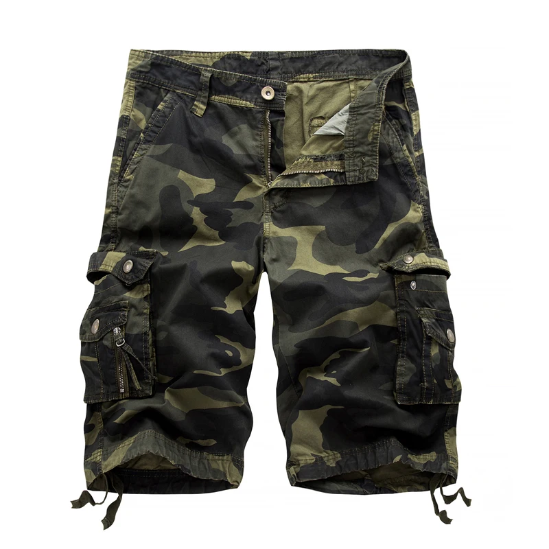 New Cargo Shorts Men Top Design Camouflage Military Army Khaki Shorts Homme Summer Outwear Hip Hop Casual Cargo Camo Men Shorts