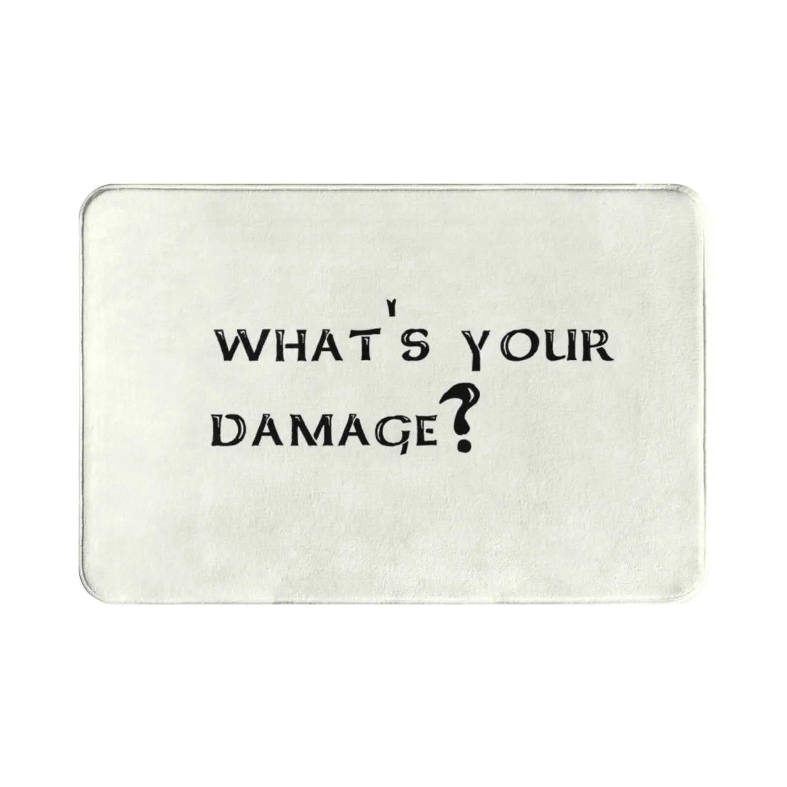 What's Your Damage ? Carpet Mat Rug Cushion Soft Non-Slip Heathers 80 S Whats Your Damage Broadway Musical Heather The