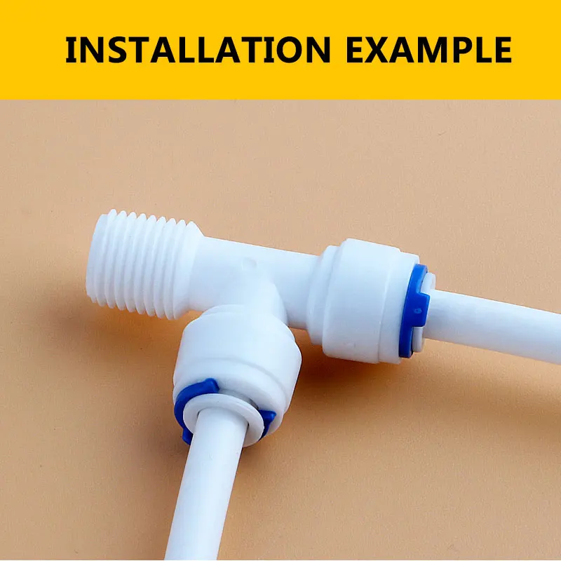 1/4 "ด้านข้างด้ายชายการเชื่อมต่อ1/4" ท่อเท่ากับประเภทTข้อต่อReverse Osmosis AquariumชายTee