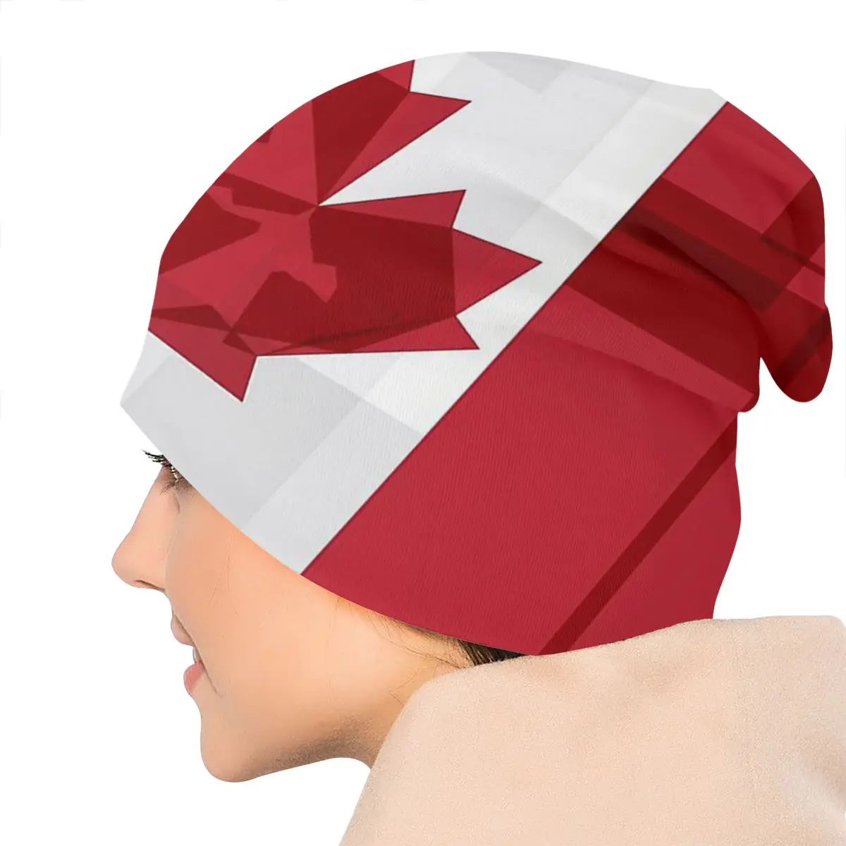 O Canada Flag Unisex Bonnet Winter Warm Hiking Hats Double Layer Thin Hat Breathable Caps