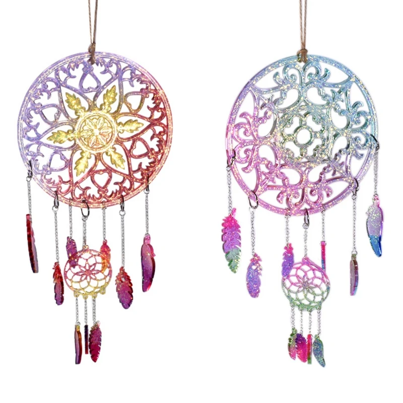 Dream Catcher Wind Chimes Epoxy Resin Mold Hanging Ornaments Silicone Mould DIY Crafts Jewelry Home Decorations Casting Tool