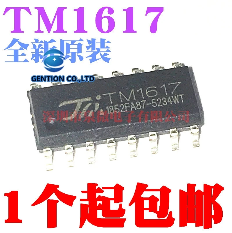 10 pces tm1617 sop16 led chip de driver de exibição de tubo digital em estoque 100% novo e original