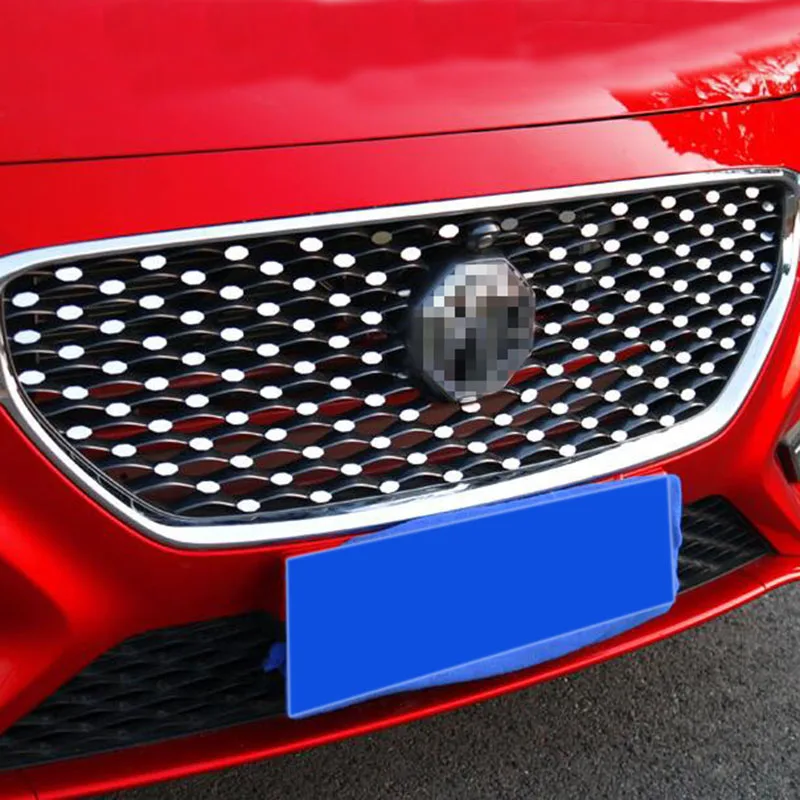 

Car styling for MG ZS 2017 2018 silver Mirror Mini metal sticker front grille Babysbreath sticker