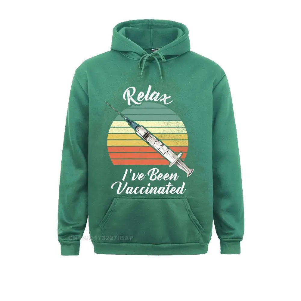 Relax I've Been Vaccinated Long Sleeve Men Long Sleeve Sweatshirts Youthful Hoodies Retro Normal Clothes