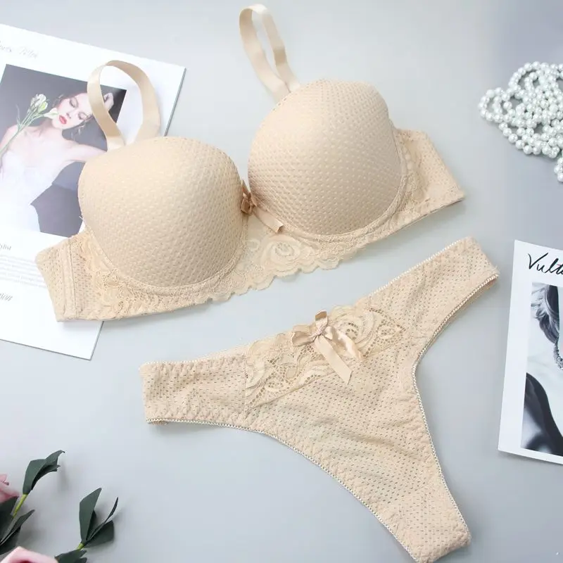 DAINAFANG 6 Colors Brassiere Sexy Lace Lingerie Comfortable Crop Top Female Underwear Women Underwire Push Up Bra Sets