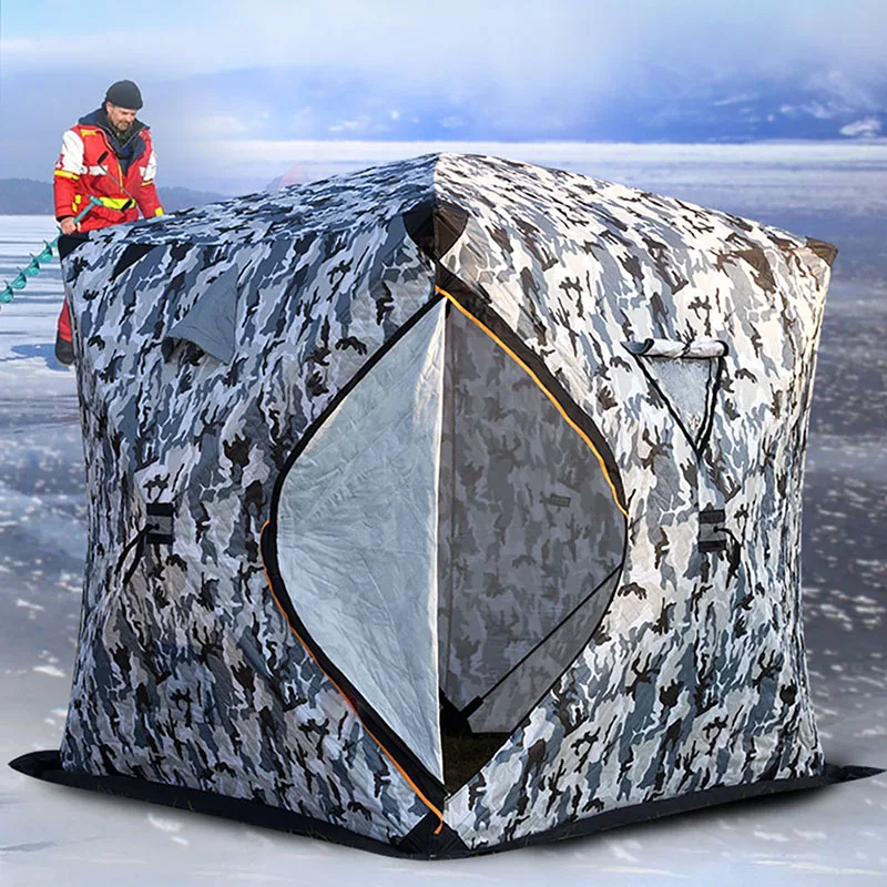 

Large Space 3-4 People Automatically Opening Push-pull Plus Thickened Warm Cotton Winter Camping Tent Outdoor Ice Fishing Room