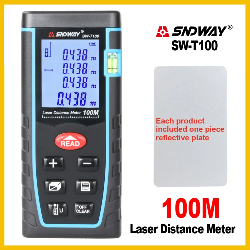 SNDWAY Rangefinder Laser Distance Meter Range Hand Tool Device Finder Electronic T40/T60/T80/T100