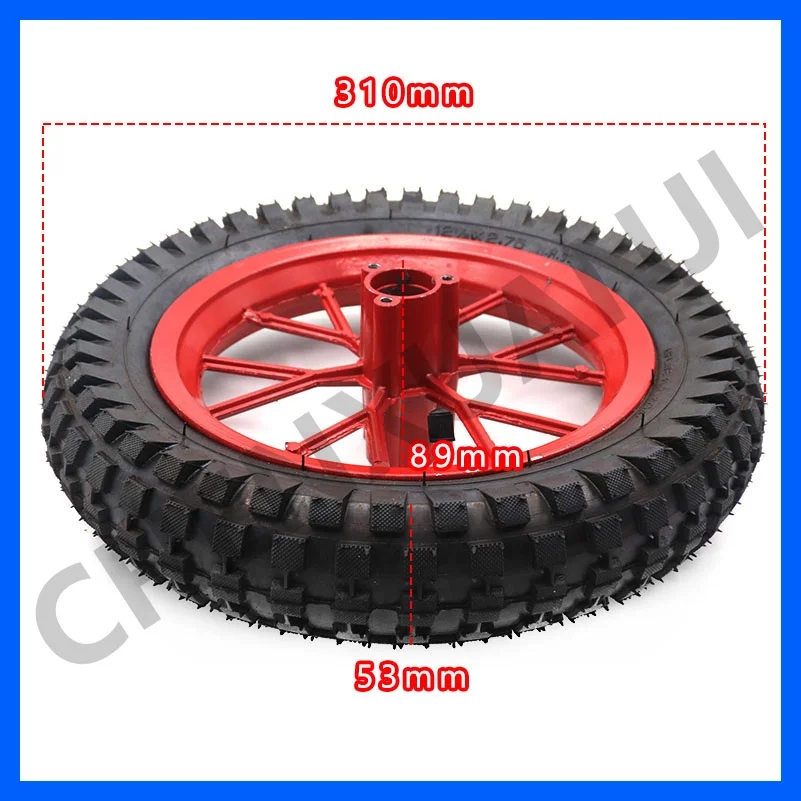 12 1/2 X 2.75 Tyre .5 *2.75 Tire  inch with Aluminum Wheel Hub for Razor Dirt Bike Rocket 49CC MX350 MX400 Mini Dirtbike Red