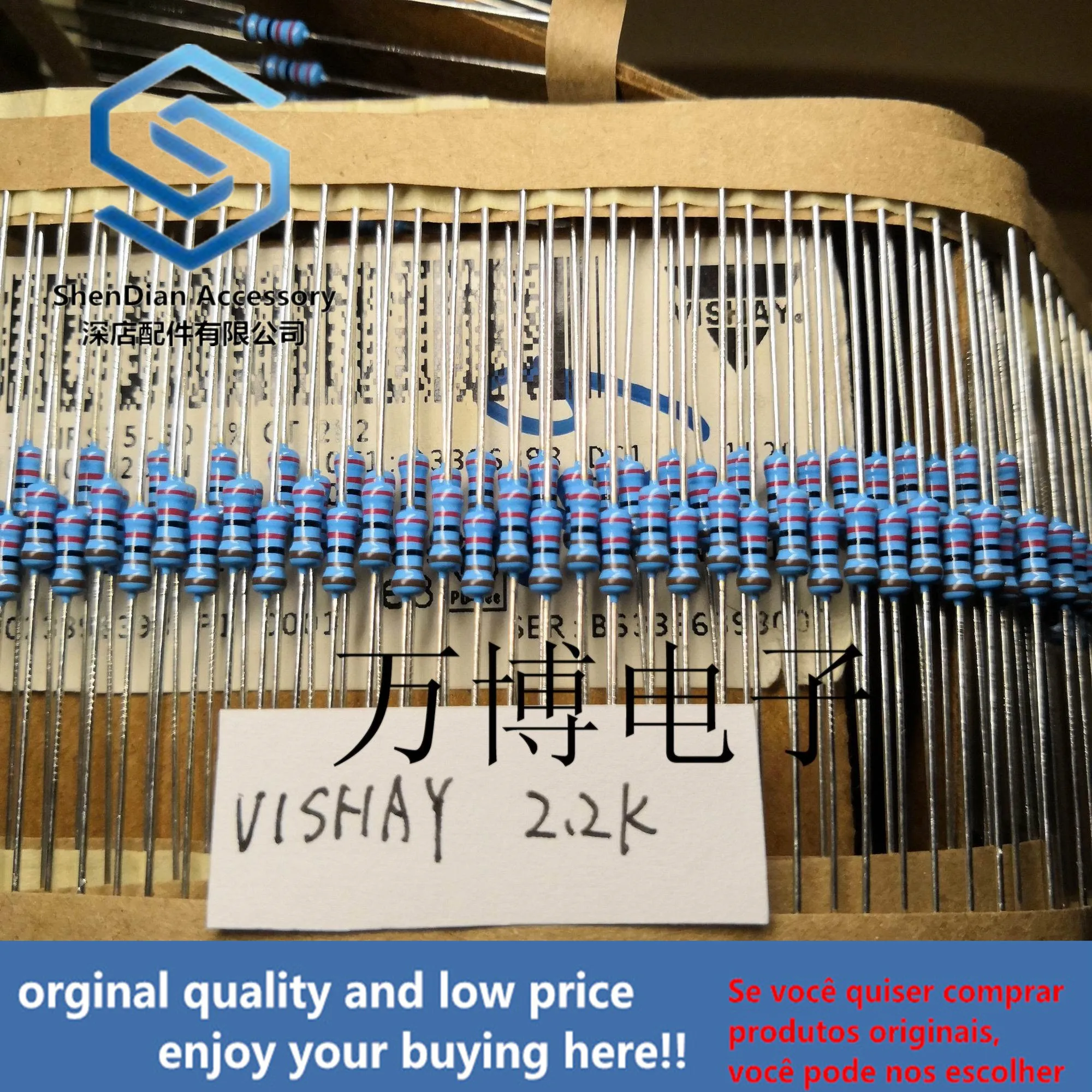 30pcs only orginal new Resistance 1/4W 0.25W 2.2K 2200 ohm can pay