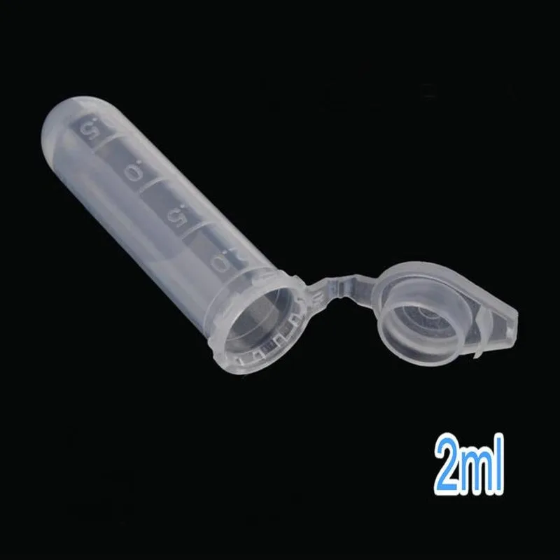 2ml, 5ml, 7ml,10ml,15ml 100/200/300/500Pcs Plastic Round-Bottom Laboratory Sample Vial PP Centrifuge Tube With Joint Cap