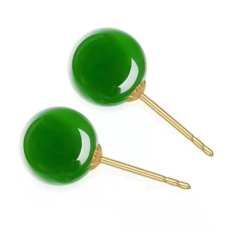 

NYMPH 18k Gold Pure Natural Chalcedony Earrings AU750 Exquisite Party Gift For Women