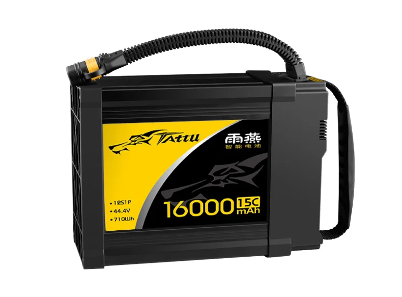 TATTU ACE 44.4V 16000mAh 15C 12S 710wh with AS150 plug Lithium Polymer Rechargeable Battery lipo battery for DIY RC Drone UAV