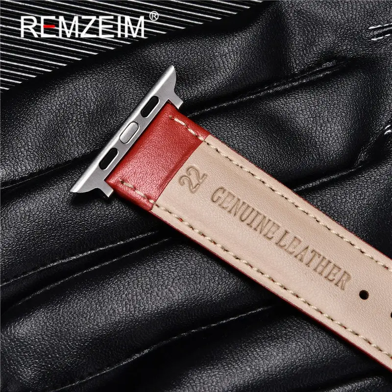 Calfskin Soft Leather Watchband  for Apple Watch Ultra 8 7 SE 6 5 4 3 2 1 Watchban Casual Replace Strap image 4