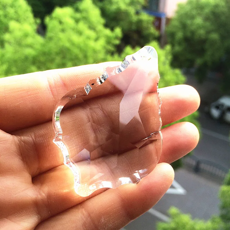 (Free Ring) 63mm K9 Crystal  Maple Leaf Champane/ AB/ Clear Color Chandelier Pendant/ Crystal Lighting Part Wedding Decoration