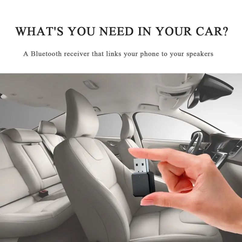 Bluetooth 5.1 Audio Receiver Dual Output AUX USB Stereo Car Hands-free Call Built-in Microphone Mic Wireless Adapter For TV Car