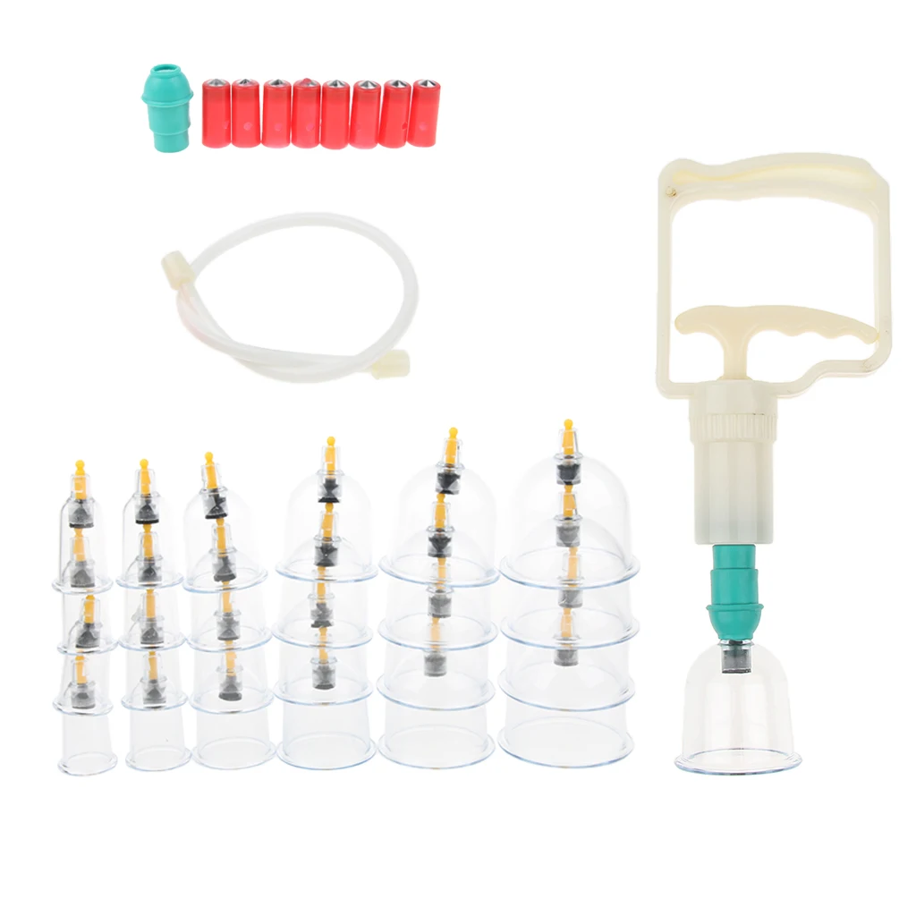 24 Pieces Traditional Chinese Vacuum Cupping Set for Family and Massage Stores