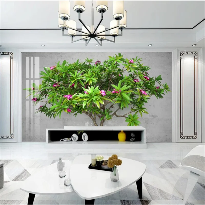 wellyu Custom wallpaper 3d personality creative green vegetation flower background wall living room bedroom background wallpaper