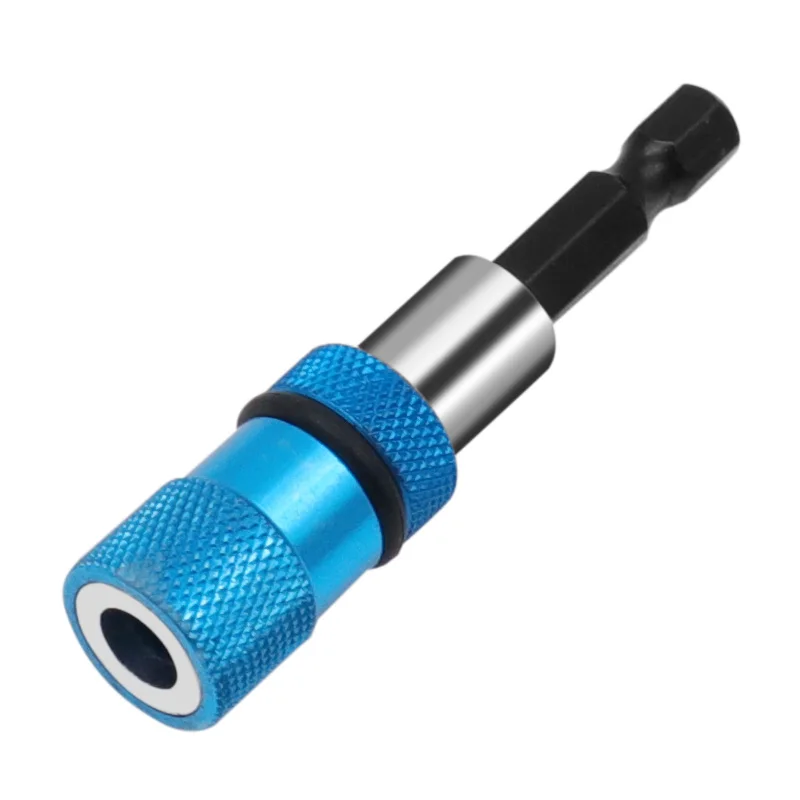 Blue 1/4 Hex Shank Electric Drill Magnetic Screwdriver Bit Holder 60mm Stainless Steel magnetism limit adjustable extension bar