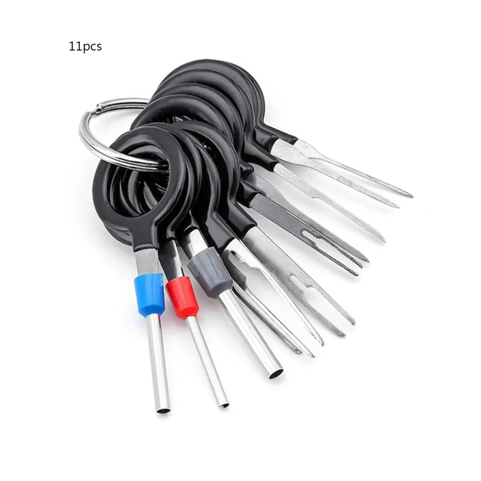 

11Pcs Automotive wiring harness plug terminal removal tool 11-piece push pin tool car repair tool needle remover