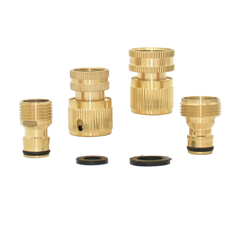 

Male 1/2" 3/4" Female Garden Hose Brass Quick Connector Kit Garden Hose Water Tap Connector Water Gun Adapter 5Set