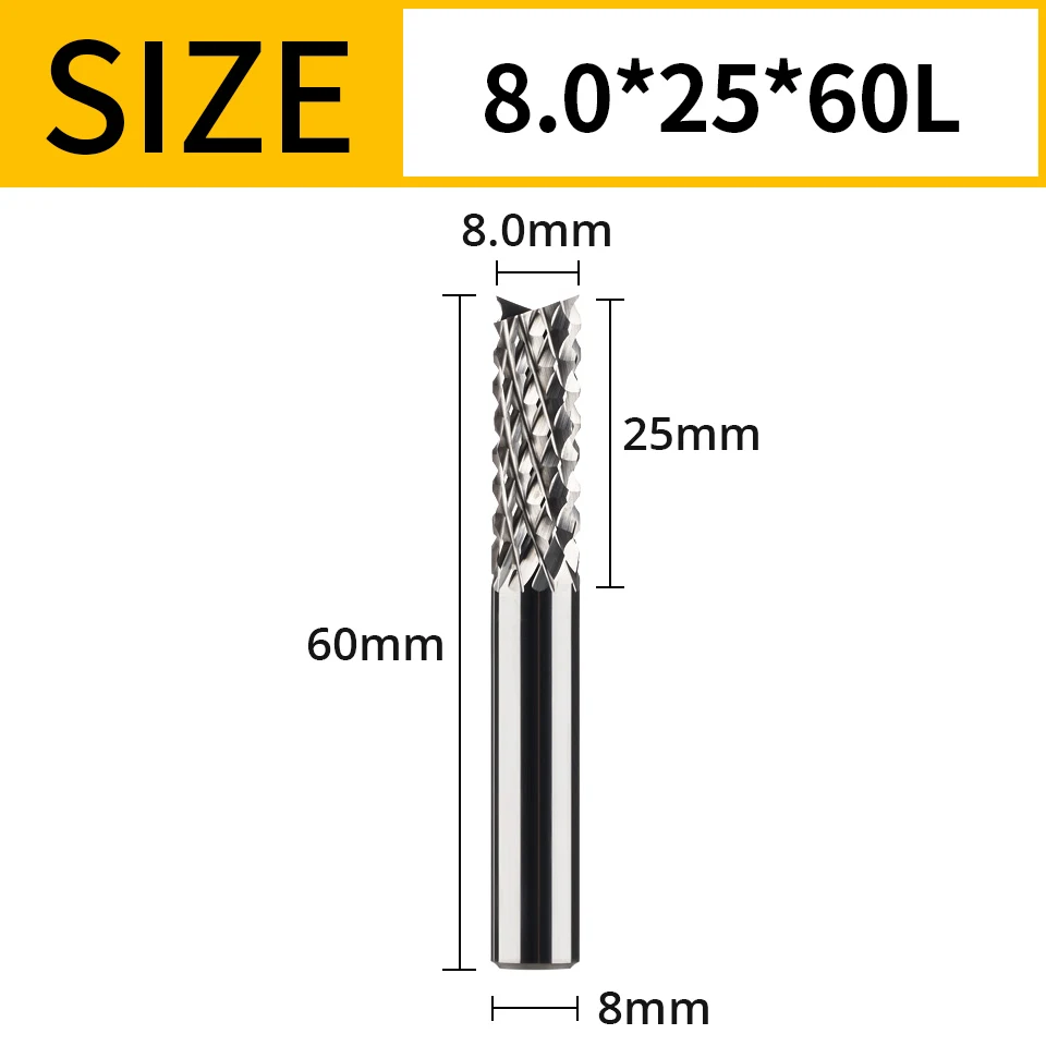 VACK Pcb Carbide Tungsten Corn Milling Cutters End Mill Router Bits Wood Cutter CNC Engraving Machine Tools 3.175mm 4mm 6mm 8mm