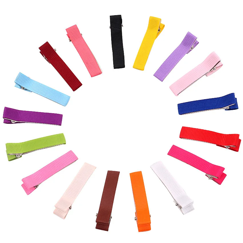 20pcs Ribbed Tape Hairclip 5/3.5cm Hair Clips Hairpin Double Prong Hair Barrette for Bow DIY Chic Hairbows Headwear Accessories