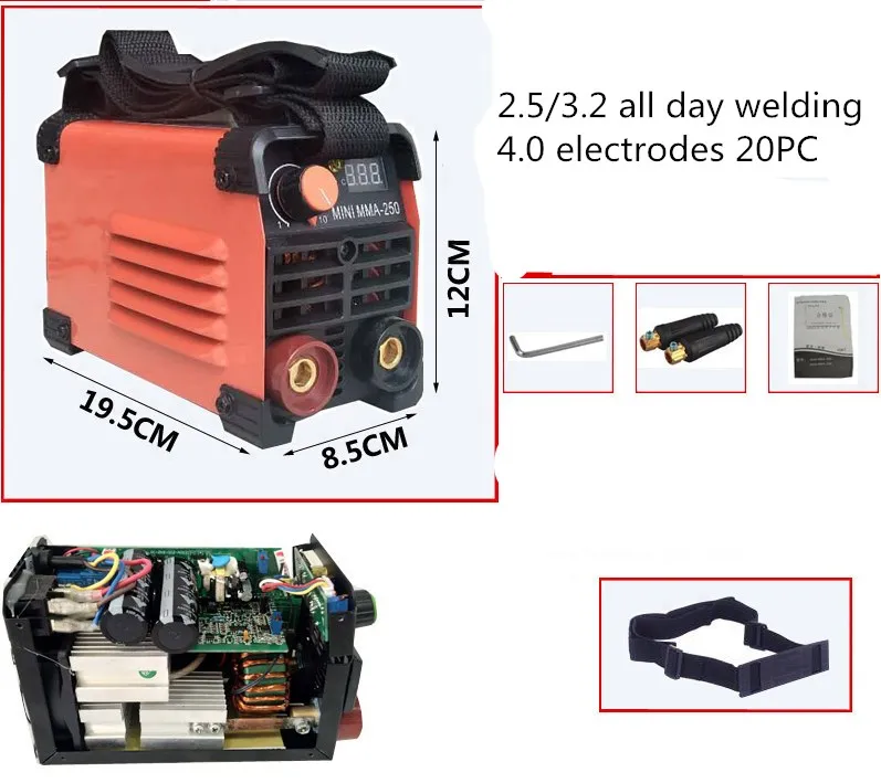 

Full copper core small household mini welding machine MMA welding machine AC 220V output inverter arc welding machine 20-250A