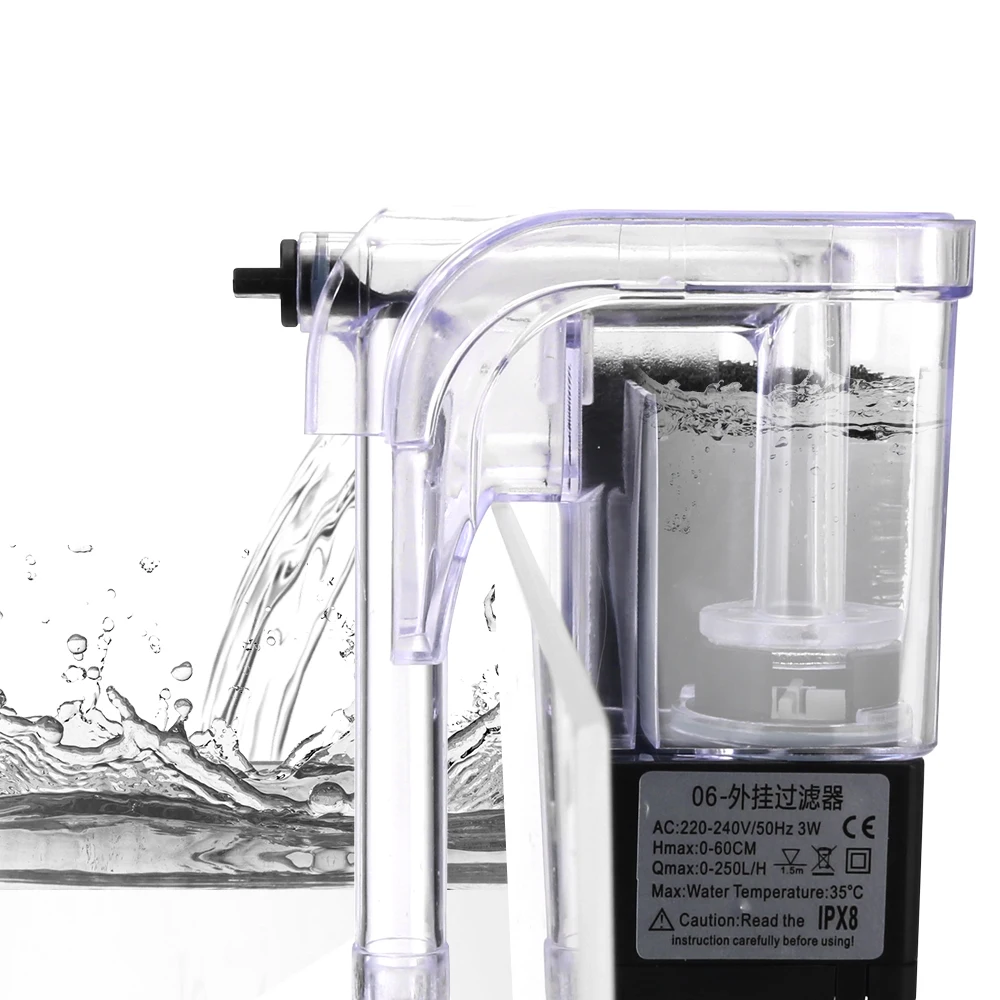 Externer Aufhängungsfilter, Mini-Aquariumfilter, Wasserpumpen, Sauerstoff-Tauchwasserreiniger für Aquarium-Filter