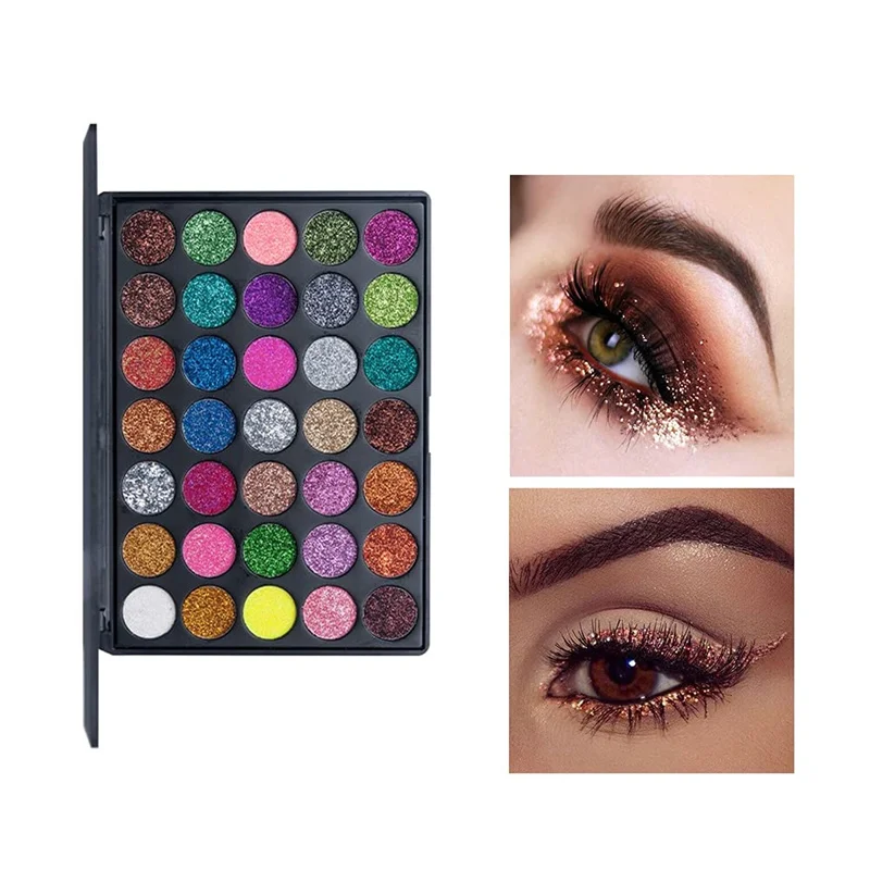 35 Color Glitter Shimmer Eyeshadow Makeup Palette Pigment Stage Make Up Eye Shadow Palette Glitter Highlighter Make Up