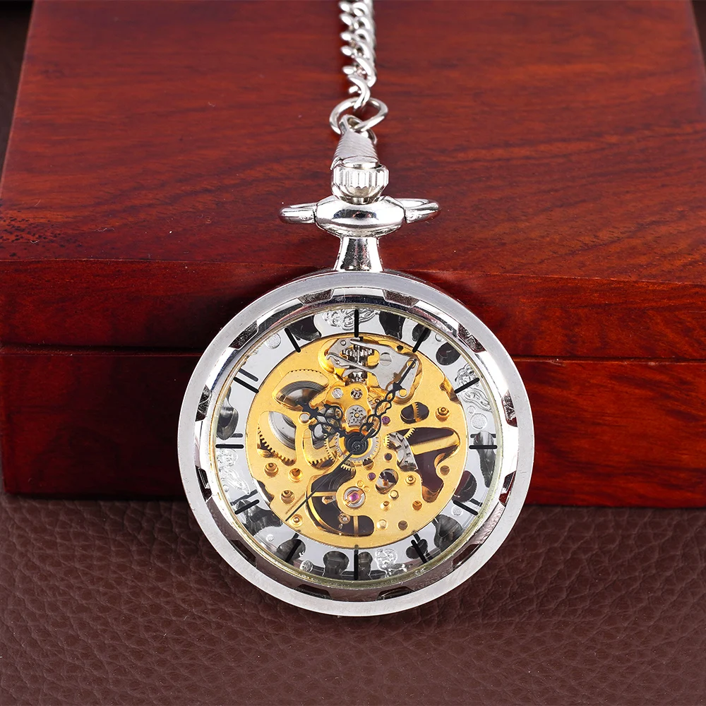 Pocket watch a variety of color style optional large wheel mechanical pocket watch hanging watch with thick chain chain