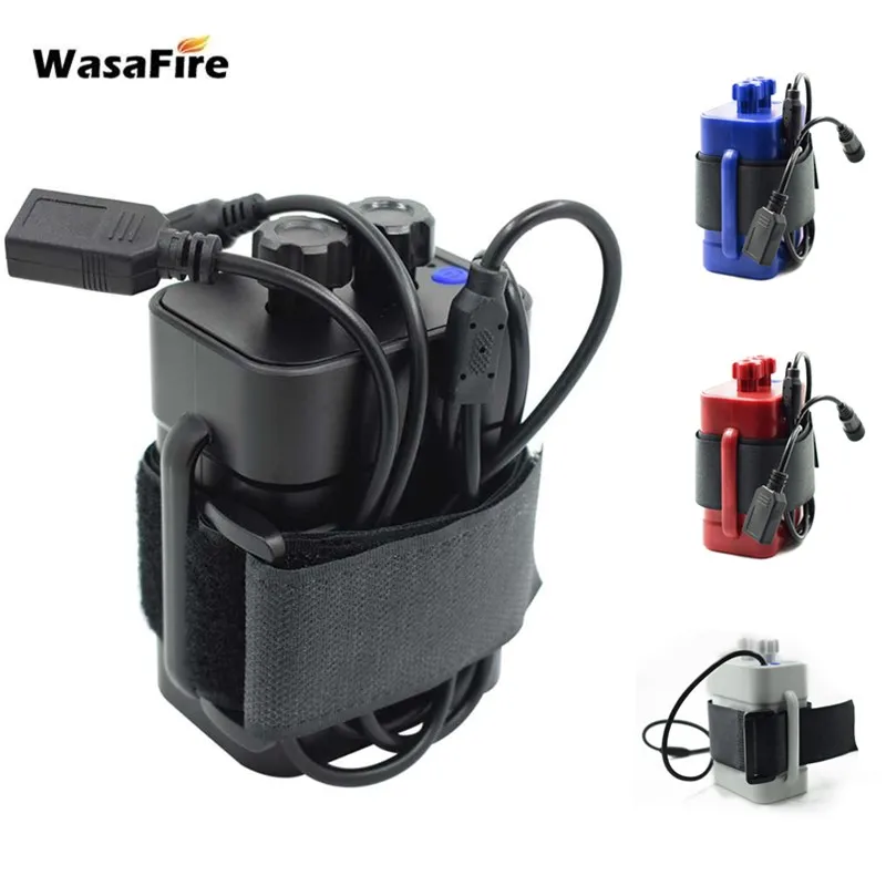 WasaFire 18650 Battery Pack Case Waterproof 8.4V USB DC Charging 6*18650 Battery Power Bank Box for Led Bike Light Bicycle Light